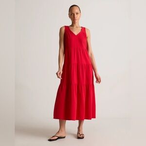 100% Organic Cotton Gauze Tiered Maxi Dress